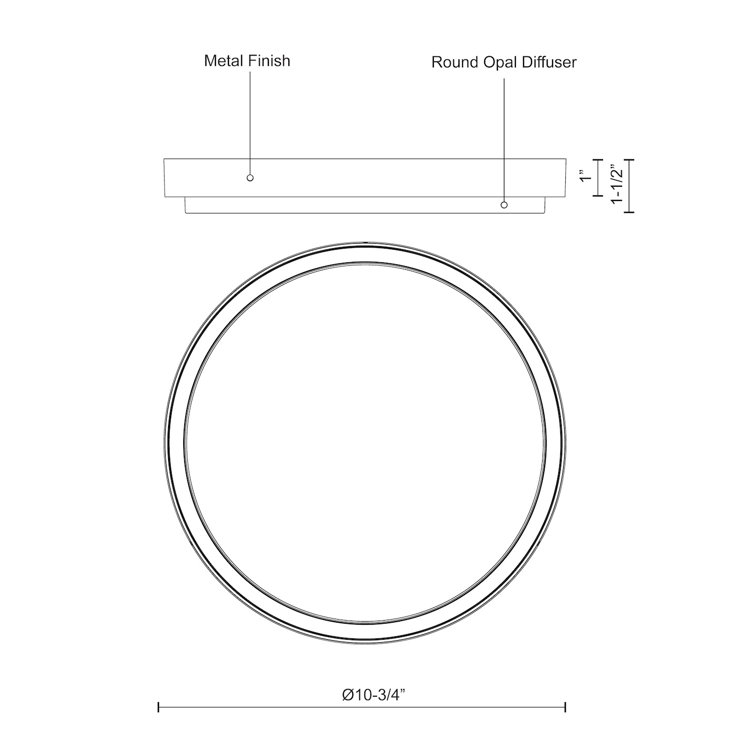 Black Aluminum LED Indoor/Outdoor Drum Flush Mount