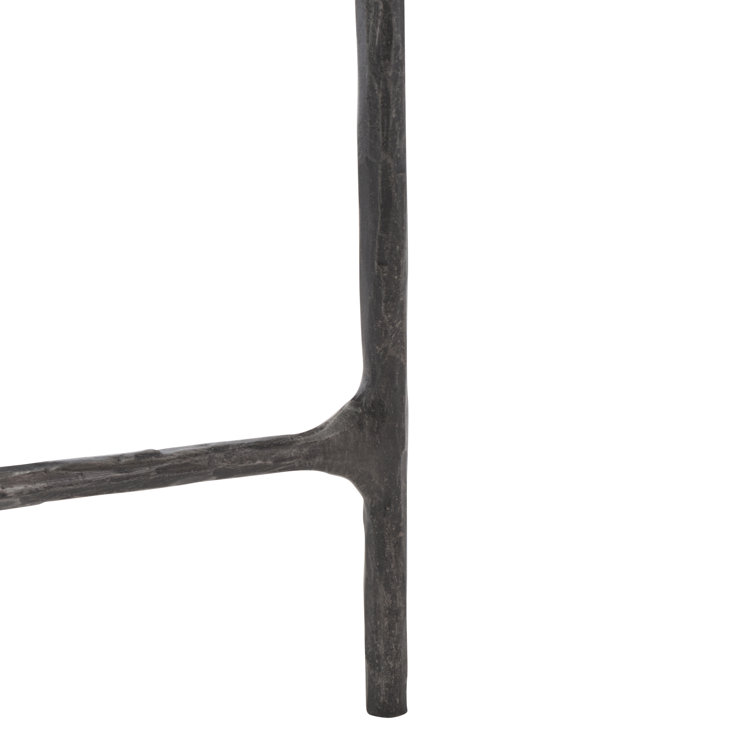 Jessa Aristocratic Black Metal and Glass 48'' Console Table