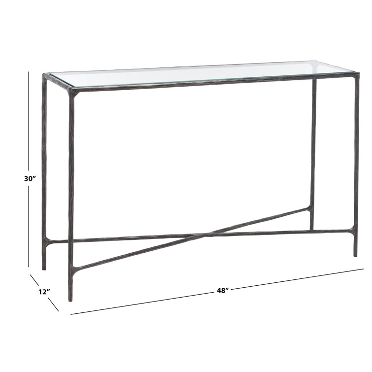 Jessa Aristocratic Black Metal and Glass 48'' Console Table