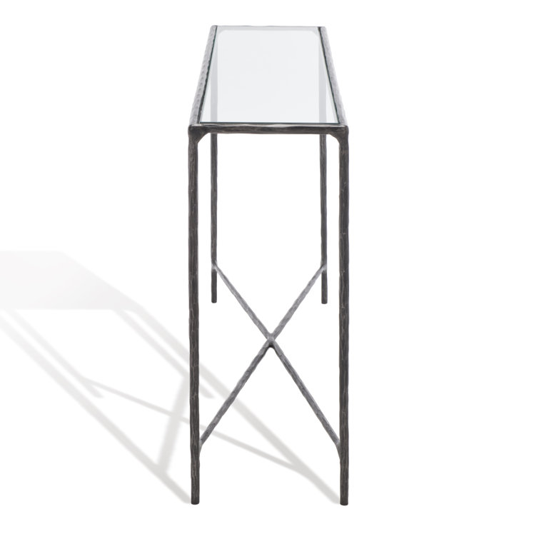 Jessa Aristocratic Black Metal and Glass 48'' Console Table