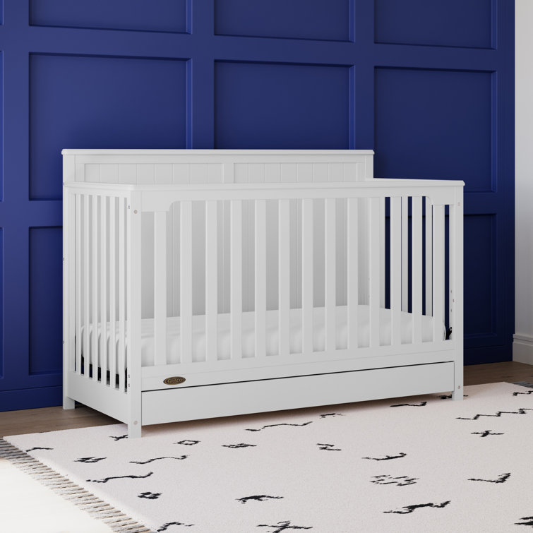 White 5-in-1 Convertible Crib with Storage Drawer