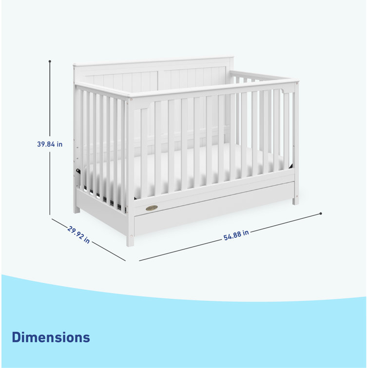White 5-in-1 Convertible Crib with Storage Drawer
