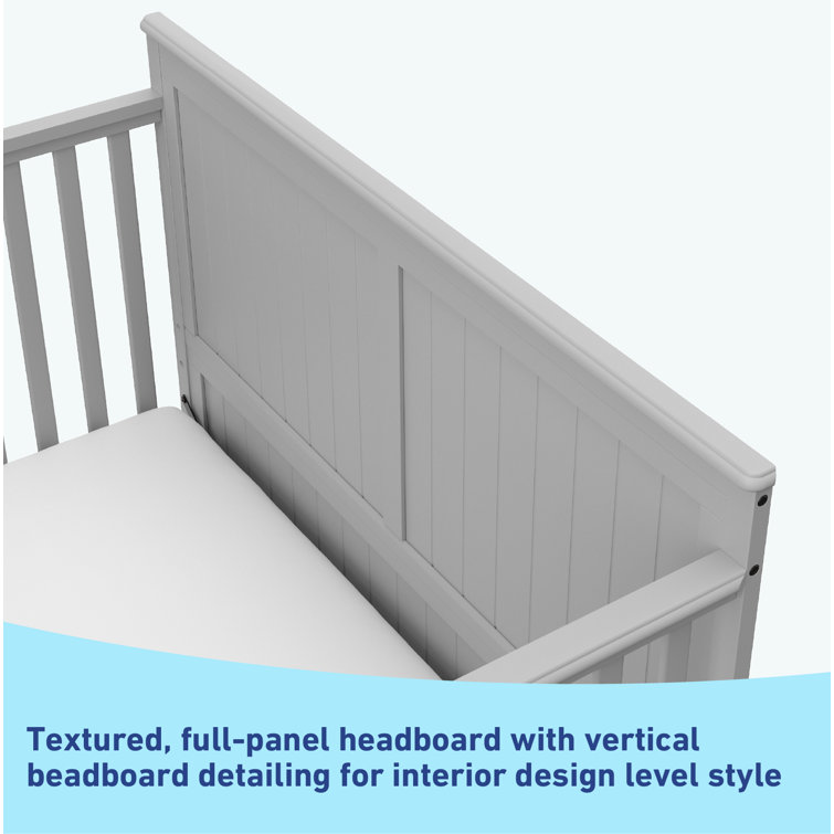 Pebble Gray 5-in-1 Convertible Crib with Storage Drawer
