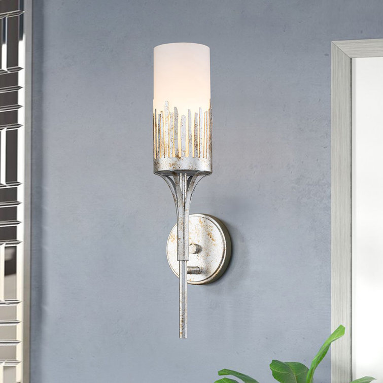 Sawgrass Silver 1-Light Dimmable Sconce with Clear Glass Shade