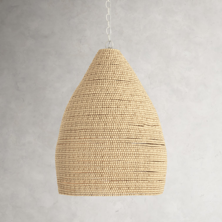 Karlene Off-White Beaded Large Pendant Light with Artisanal Design