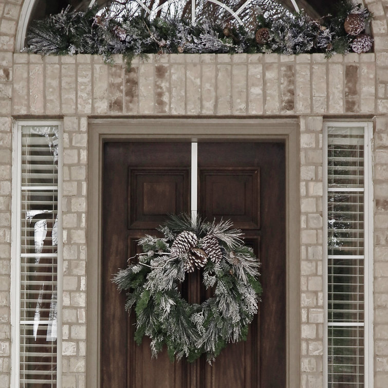 6ft Pre-Lit Snowy Pine Outdoor Christmas Garland with LED Lights