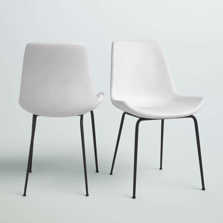 Deeter Contemporary White Faux Leather Side Chair
