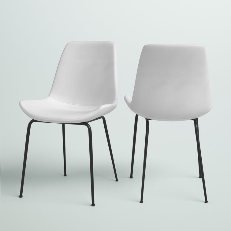 Deeter Contemporary White Faux Leather Side Chair
