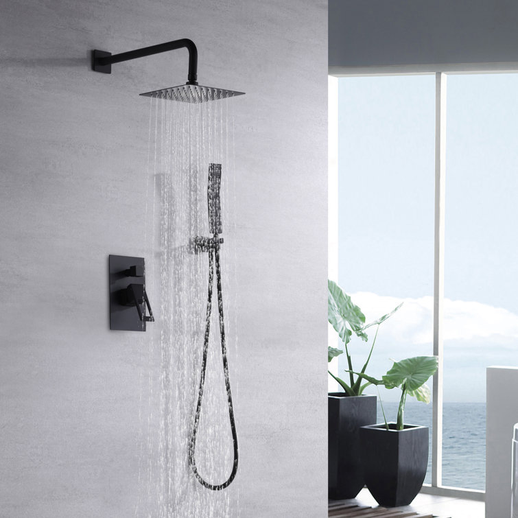 Brushed Nickel Multi-Head Rain Shower System with Handheld