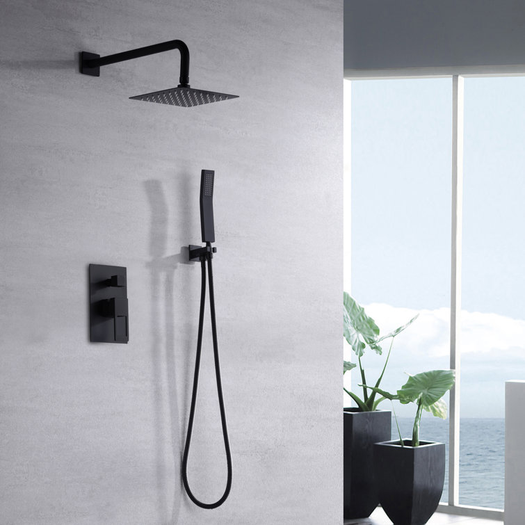 Brushed Nickel Multi-Head Rain Shower System with Handheld
