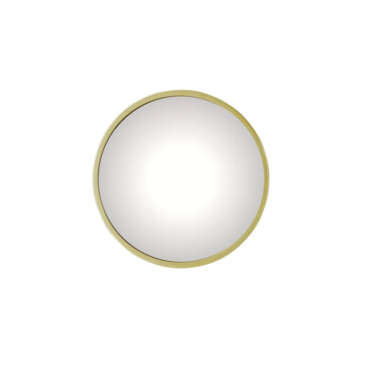 Brass Finish Round Convex Wall Mirror
