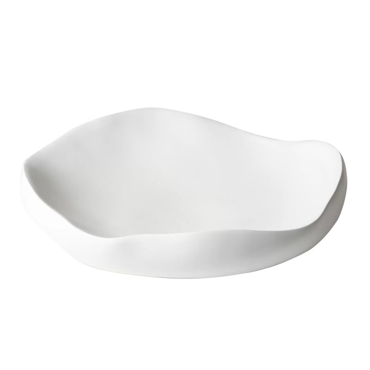 Matte White Organic Ceramic Salad and Fruit Bowl