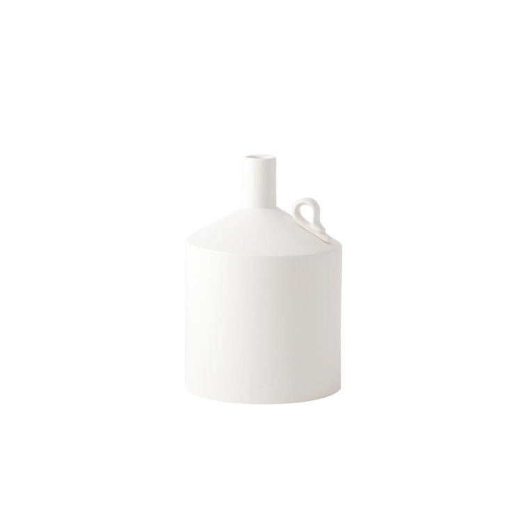 Medium Matte White Ceramic Decorative Table Vase