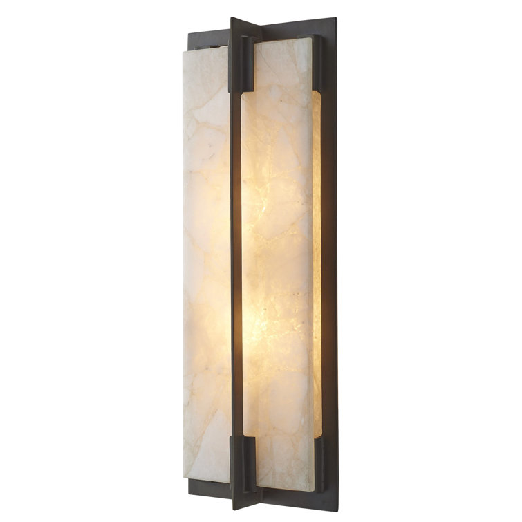 Bronze Elegance 2-Light Quartz Wall Sconce with White Accents