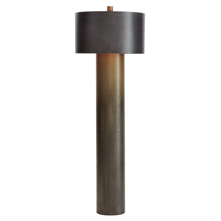 Ombre Brass and Bronze 2-Light Drum Floor Lamp
