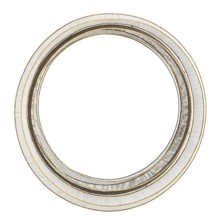 Natural Iron and Brass Wire Ribbon Wall Mirror