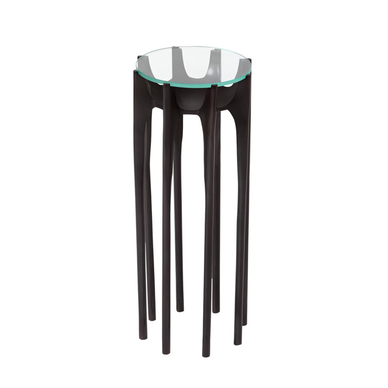 Aquilo Round Wood & Metal Martini Table in Oil Rubbed Bronze