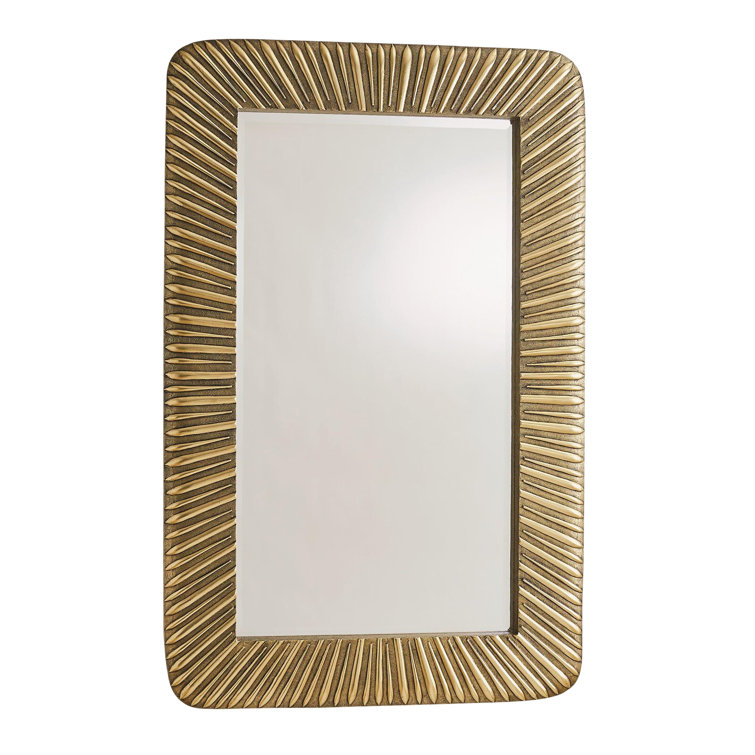 Antique Brass Rectangular Wall Mounted Accent Mirror