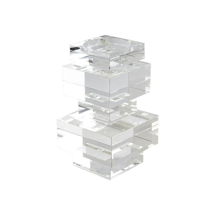 Transitional Geometric Crystal Pillar Candlestick Holder