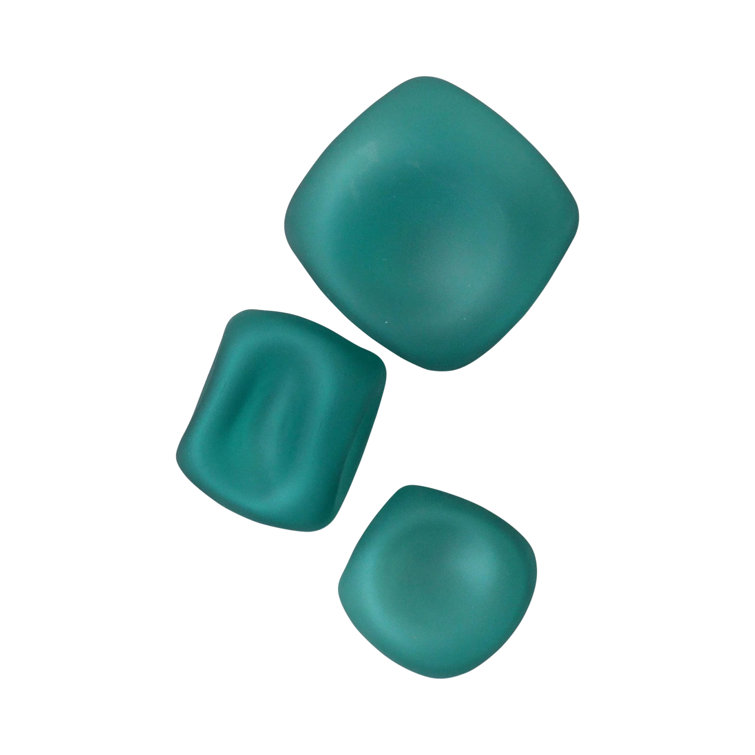 Turquoise Frosted Glass 3-Piece Wall Decor Set