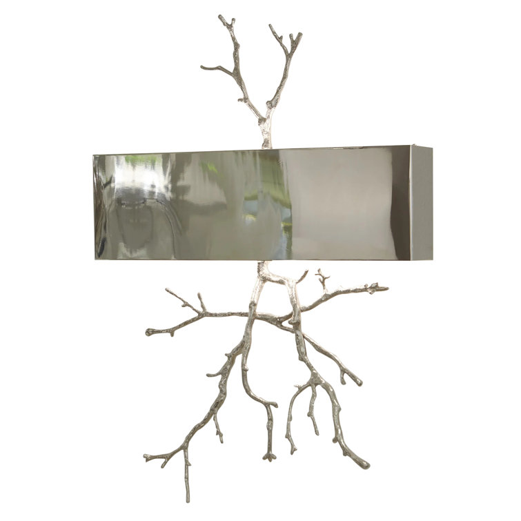 Modern Nickel Twig 2-Light Wall Sconce