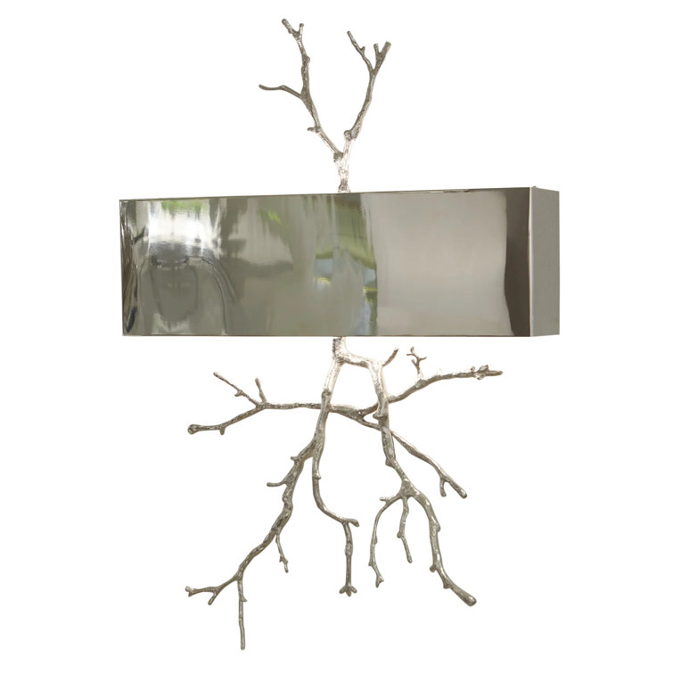 Nickel Finish Modern Wall Sconce with Cord Cover