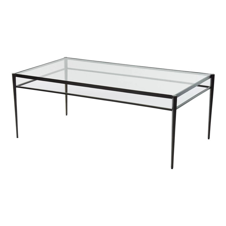 Tuscany Sleek 50'' Gunmetal Bronze Metal & Glass Coffee Table