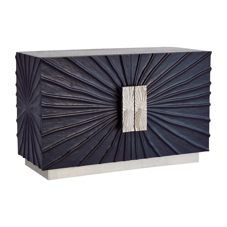 Black Pine Two-Door Cabinet with Adjustable Shelves