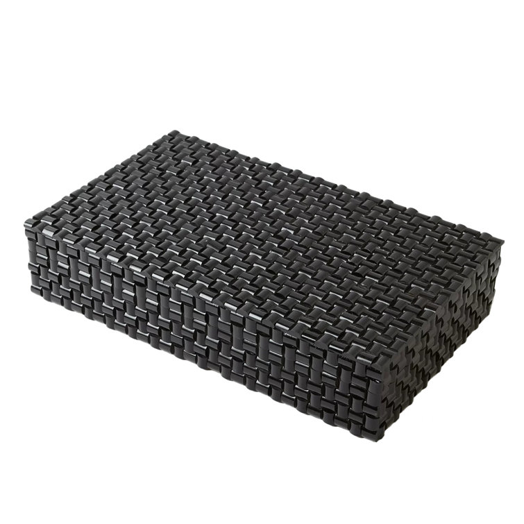 Handcrafted Black and Brown Wood Lidded Box