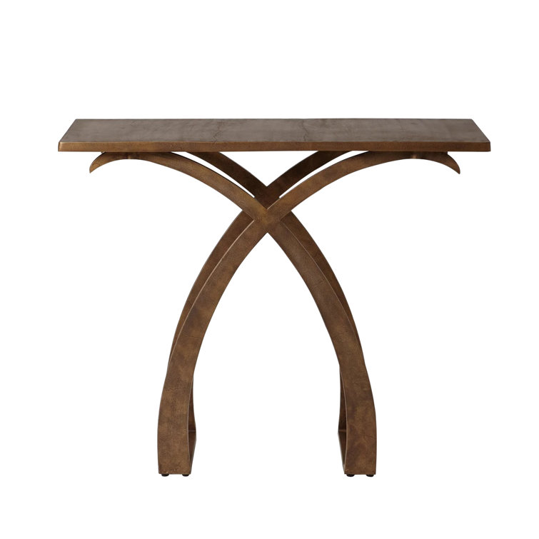 Saigon Antique Brass Cast Aluminum Console Table