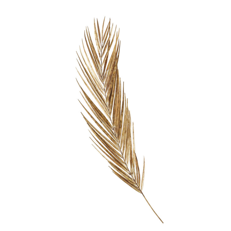 Antique Brass Palm Leaf Sculpture, 46" Tall