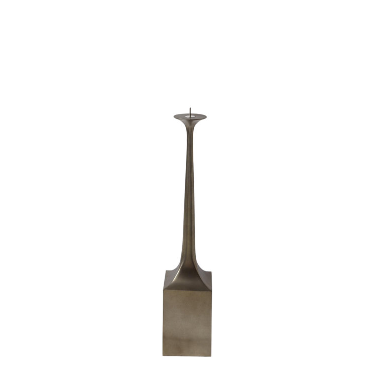 Giacometti-Inspired Bronze & Aluminum Tall Candlestick Holder