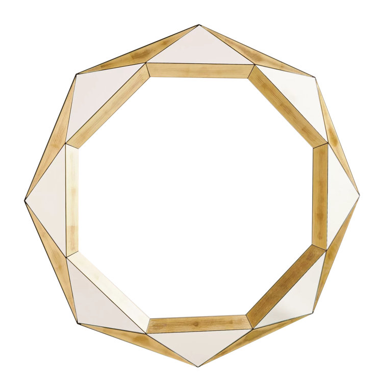 Julia Buckingham Faceted Gold Leaf Oversized Mirror 44.5"