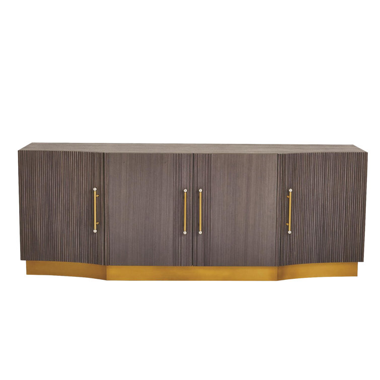 Gray Walnut Traditional Cabinet with Adjustable Shelving