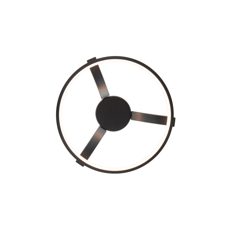 Chaucer 16 in. Black Aluminum LED Flush Mount Light