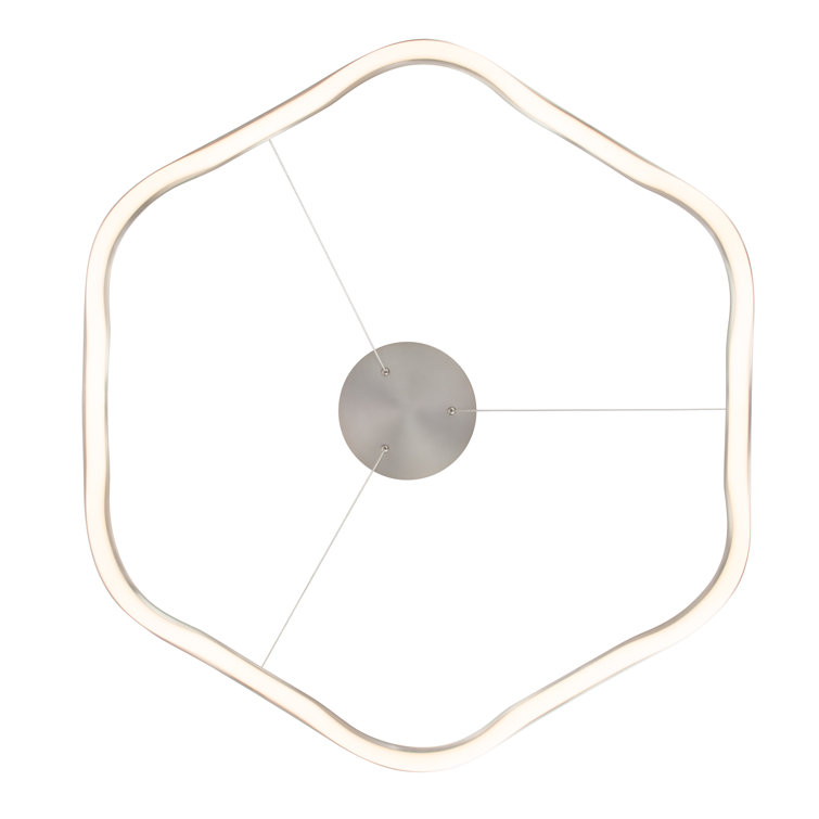Morae Brushed Nickel 30" LED Pendant with White Opaque Shade