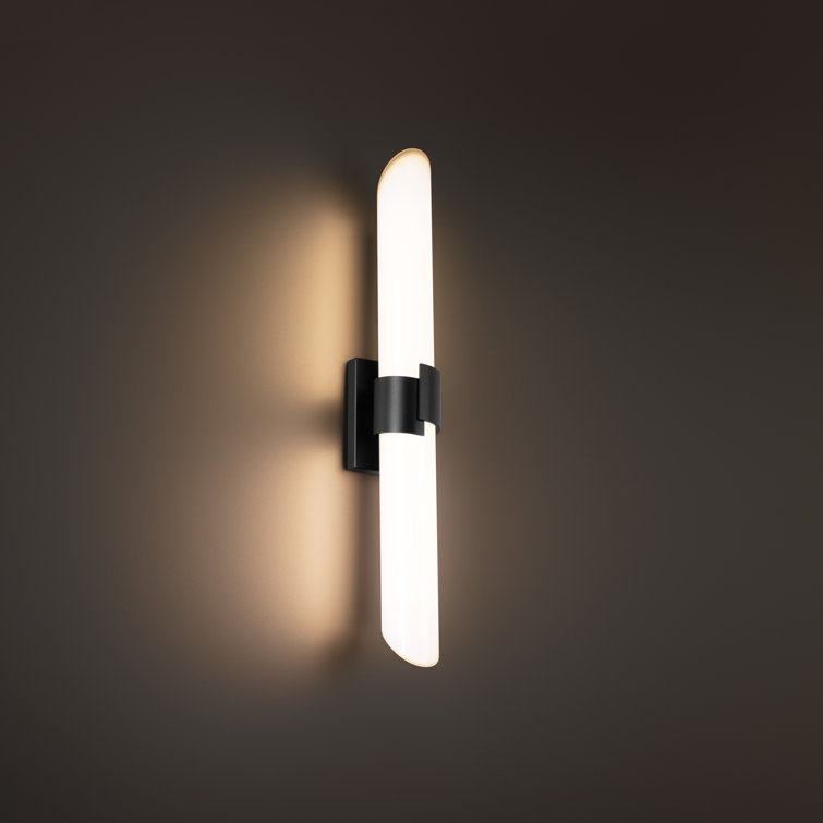Black Polycarbonate Outdoor Dimmable Cylinder Wall Light