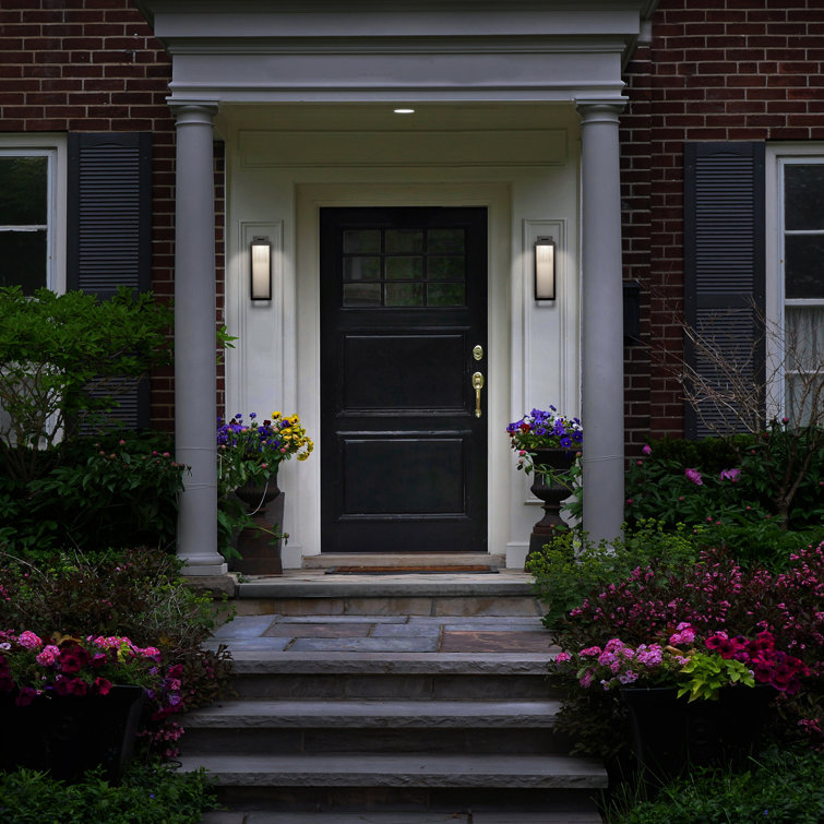 Amherst Black Aluminum LED Outdoor Wall Sconce with Clear Glass