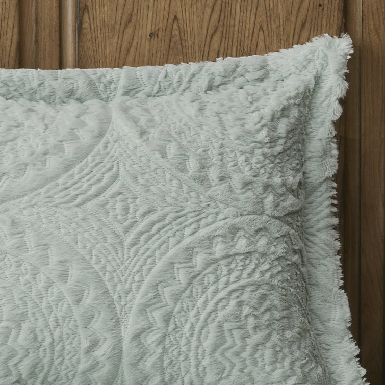 Ivory Twin Faux Fur Reversible Comforter Set