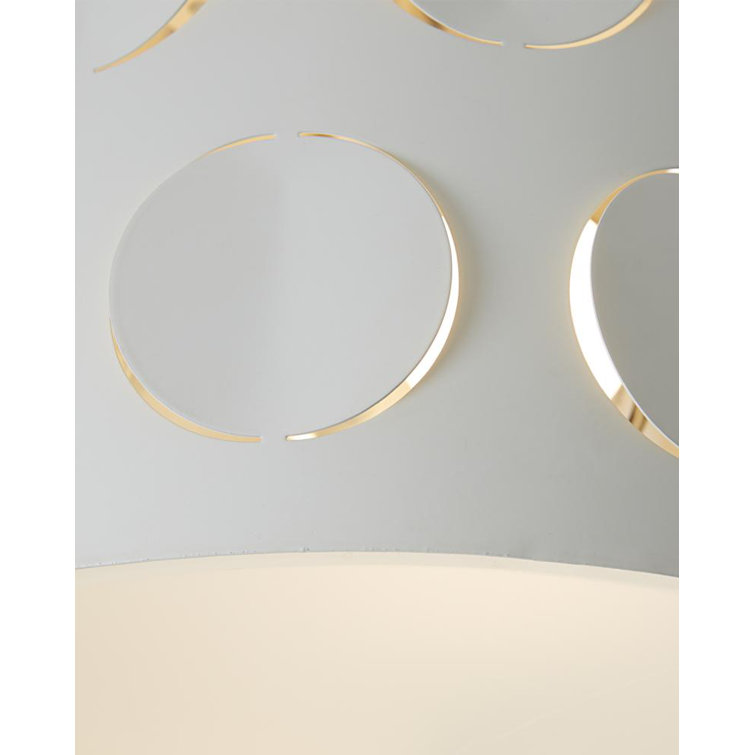 Dottie Polished Nickel 13" Brass-Glass Drum Flush Mount
