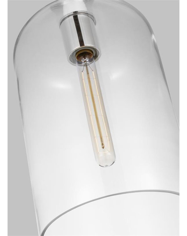 Monroe Polished Nickel Clear Glass Pendant Light