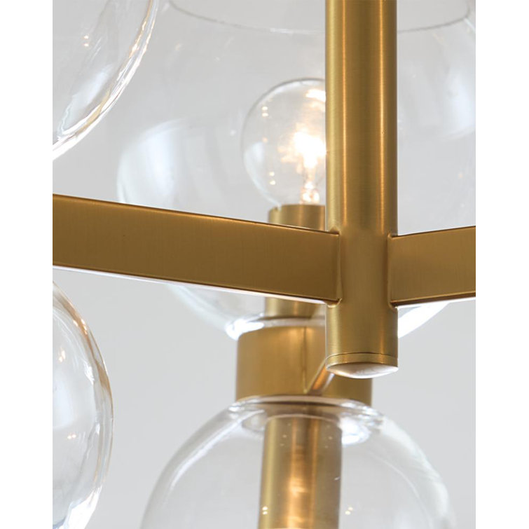 Burnished Brass 20" Wide Semi-Flush Mount with Clear Glass