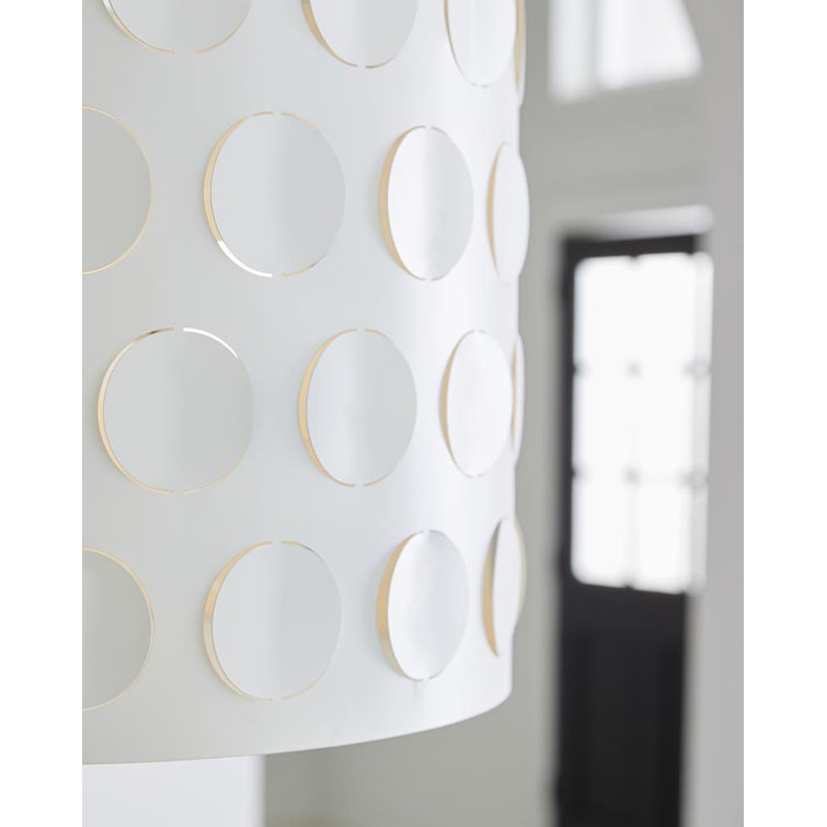 Large Matte White Glass Drum Pendant Light