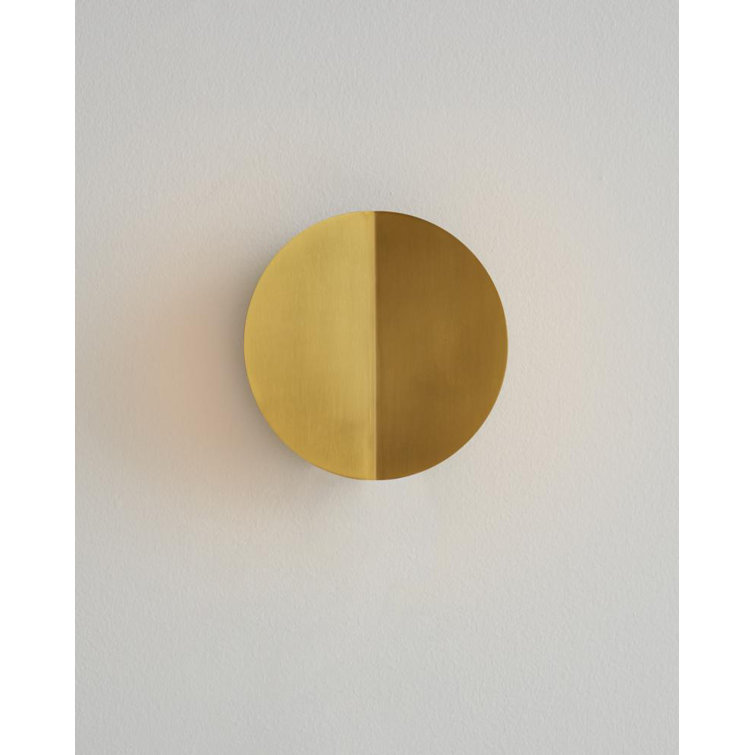 Burnished Brass Dimmable LED Wall Sconce with Steel Shade