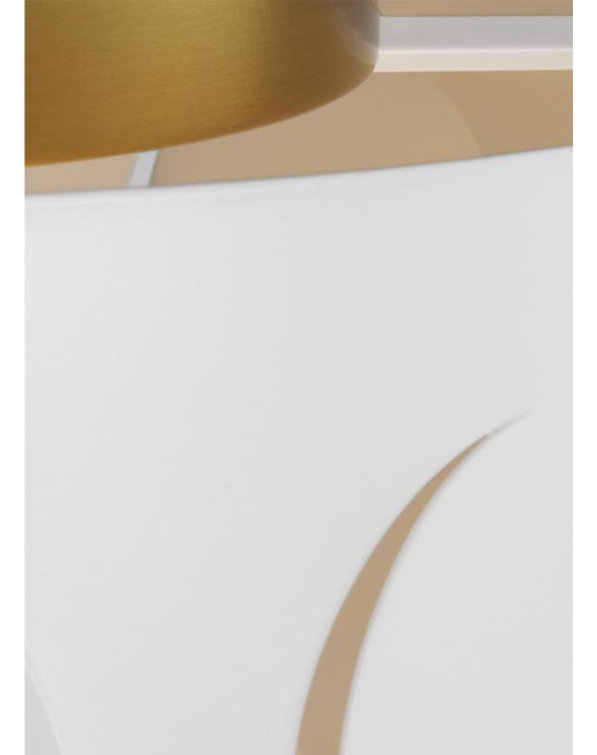 Dottie Polished Nickel 13" Brass-Glass Drum Flush Mount