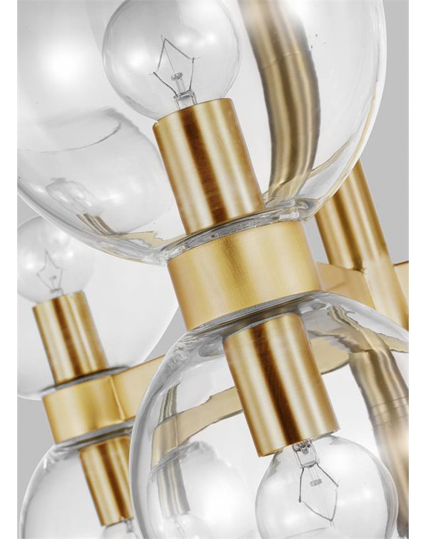 Londyn 22.25" Brass Outdoor Hanging Lantern with Clear Glass