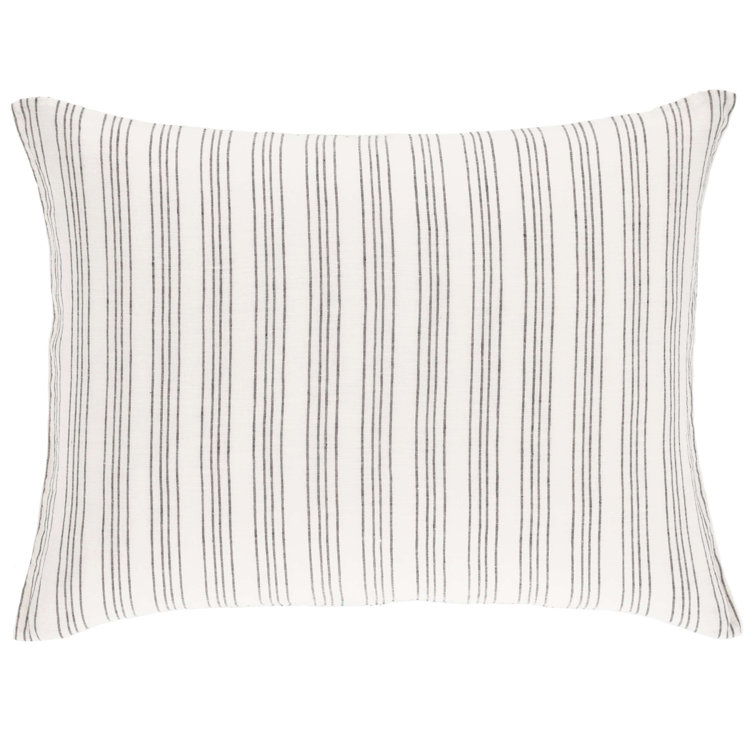 Slate Blue Linen Stripe Standard Sham