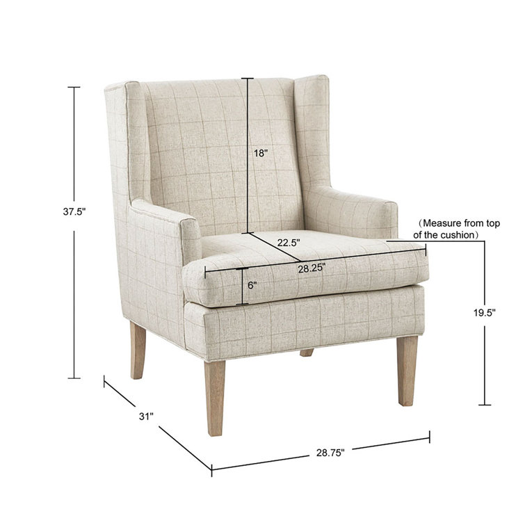 Beige Wood Classic Accent Armchair with Intricate Stitching