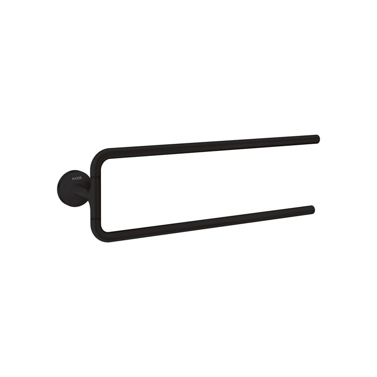 Matte Black Modern Double Wall Mounted Towel Bar