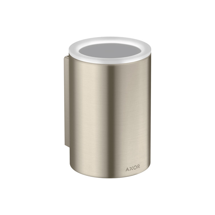 Brushed Nickel Modern Wall Mount Circular Toothbrush Holder